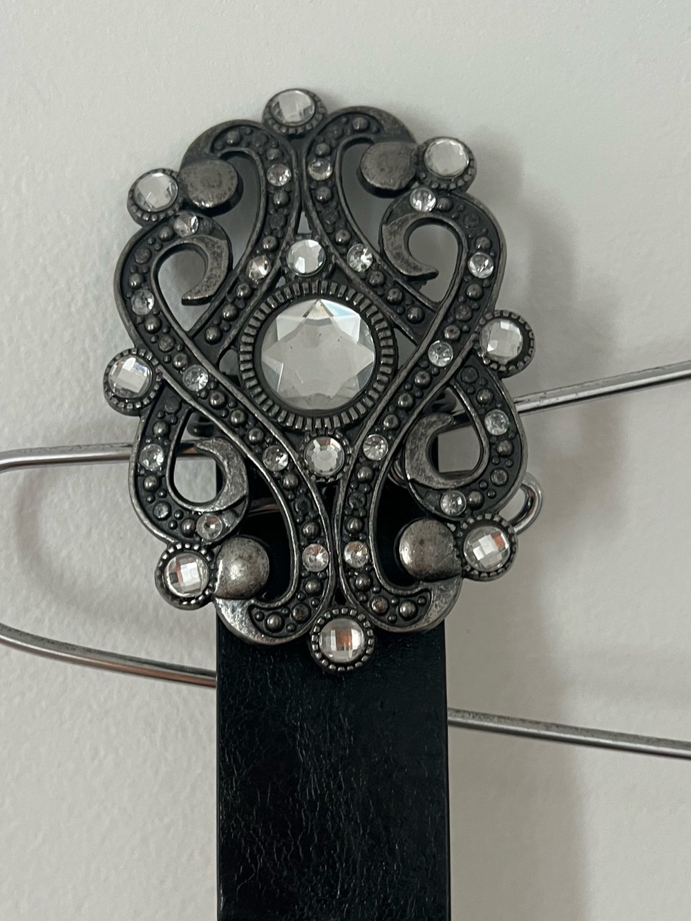 Bedazzled Silver Buckle Western/Whimsigoth Style Belt